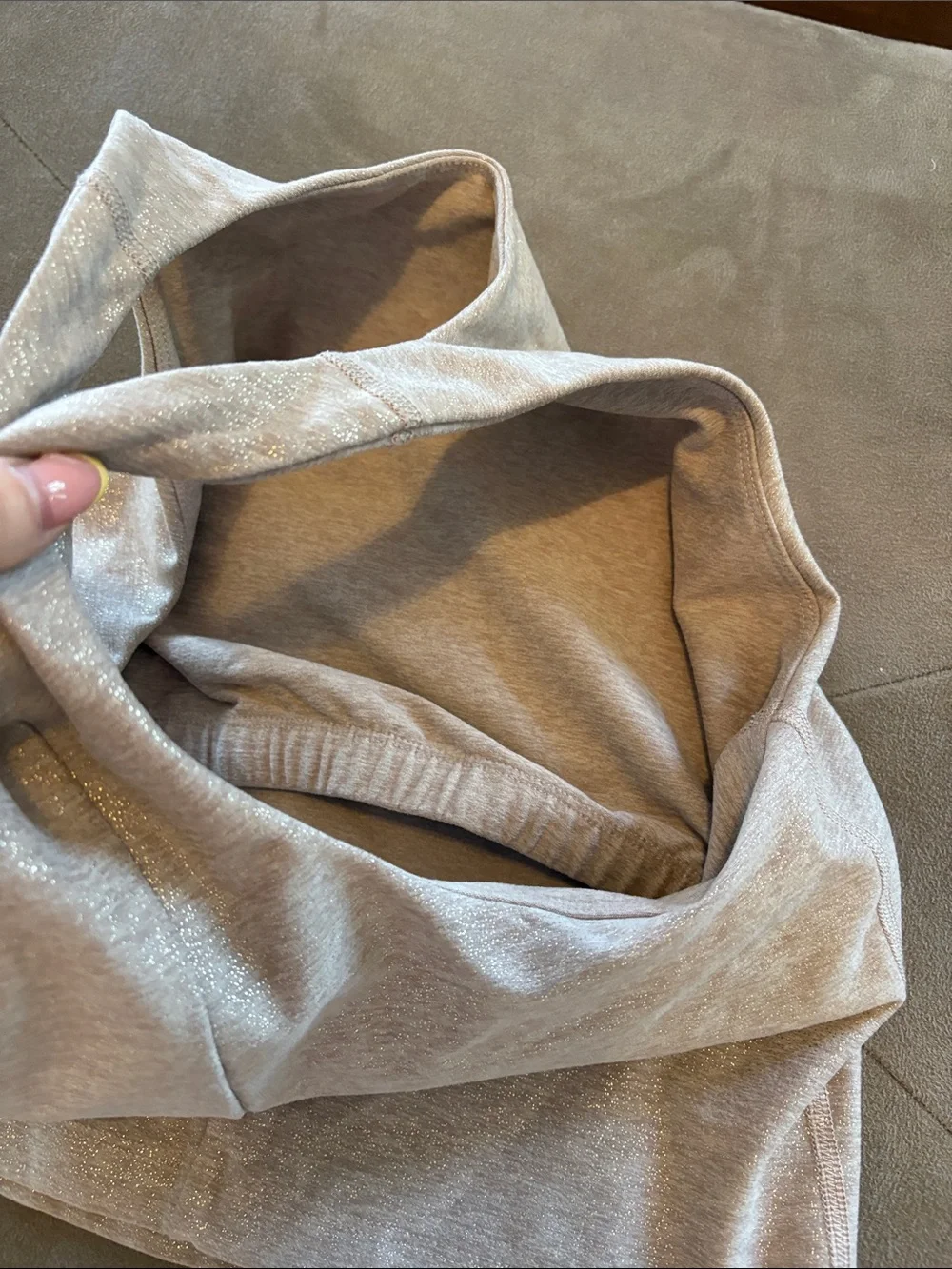 Beyond Yoga spacedye Shimmery cream High-Neck Racerback Tank